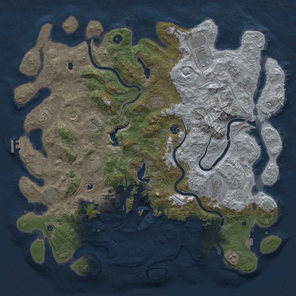 Rust Map: Procedural Map, Size: 5000, Seed: 2028061862, 16 Monuments