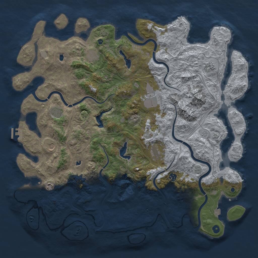 Rust Map: Procedural Map, Size: 5000, Seed: 2028061862, 14 Monuments