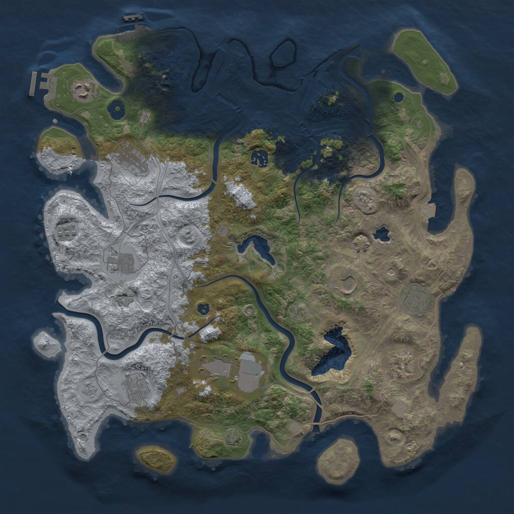 Rust Map: Procedural Map, Size: 4250, Seed: 9209600, 16 Monuments