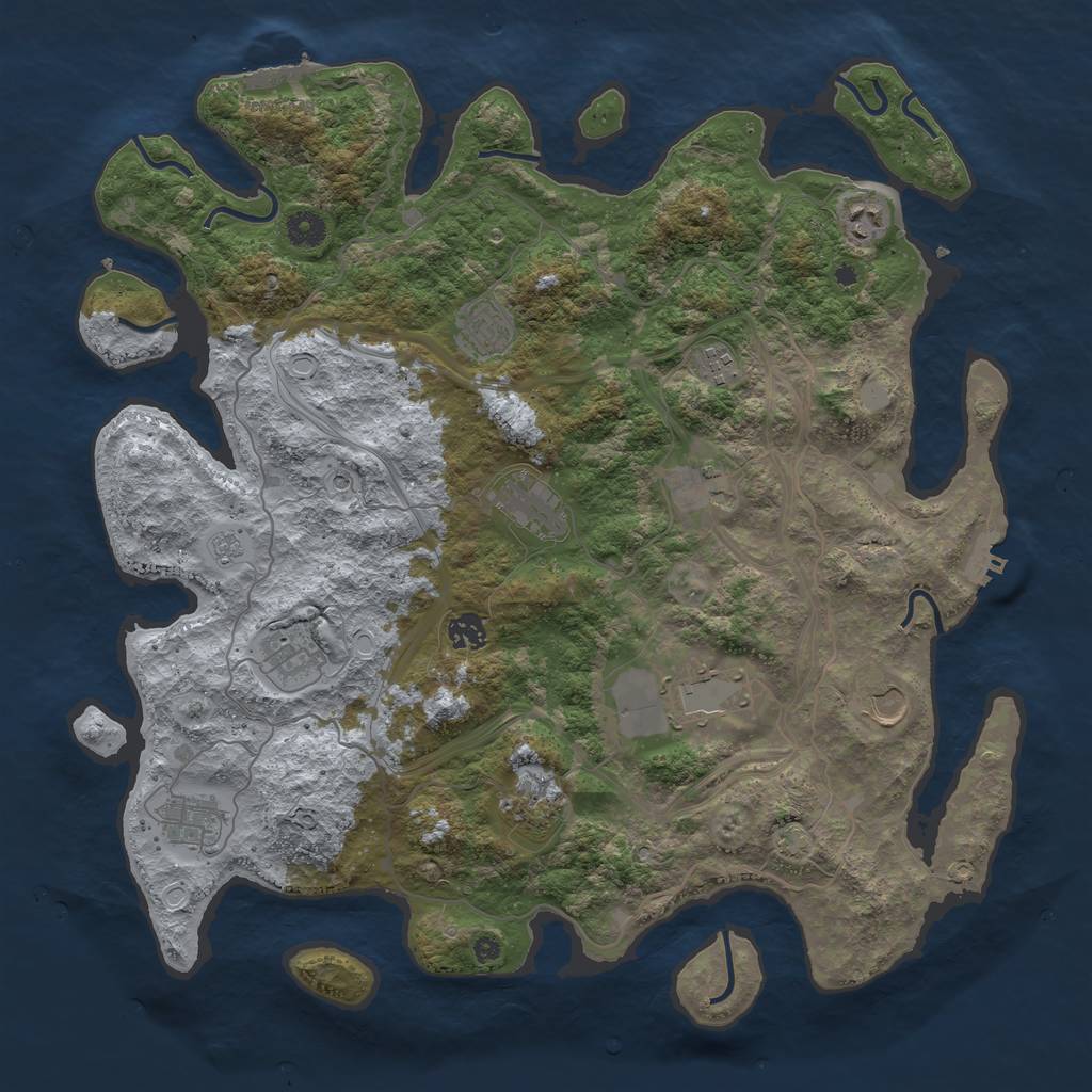 Rust Map: Procedural Map, Size: 4250, Seed: 9209600, 19 Monuments
