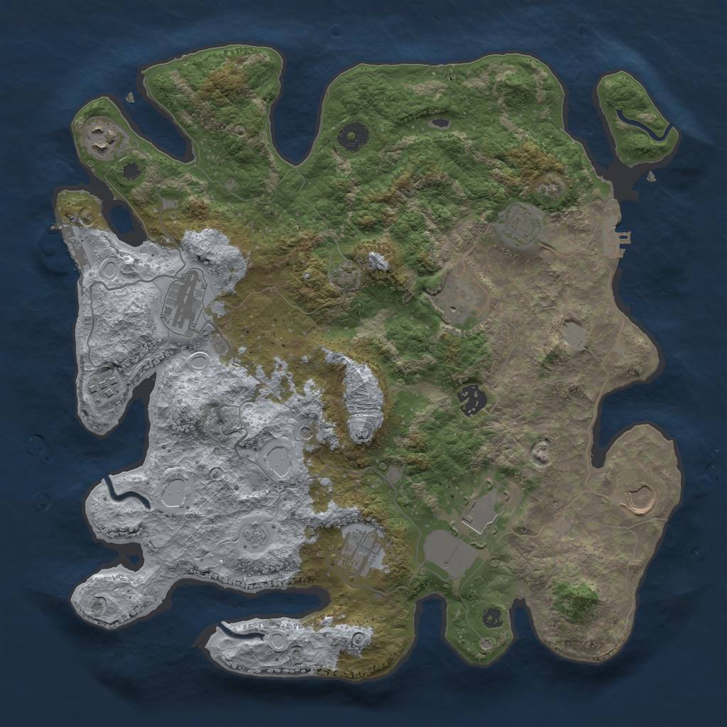 Rust Map: Procedural Map, Size: 3700, Seed: 88154382, 17 Monuments