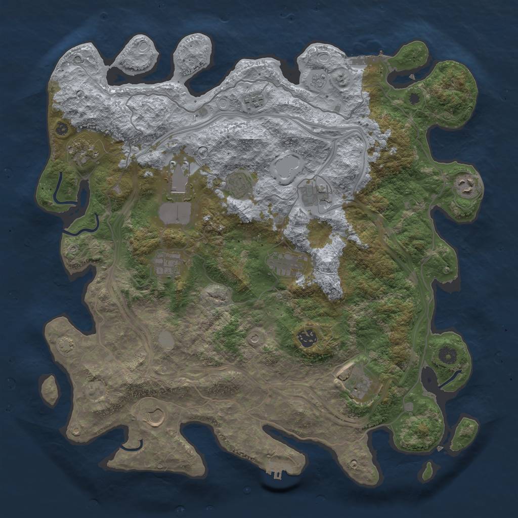 Rust Map: Procedural Map, Size: 4250, Seed: 1108657722, 19 Monuments