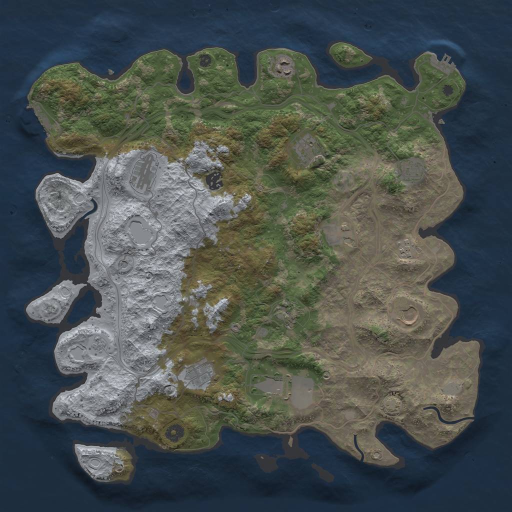 Rust Map: Procedural Map, Size: 4250, Seed: 794911754, 19 Monuments