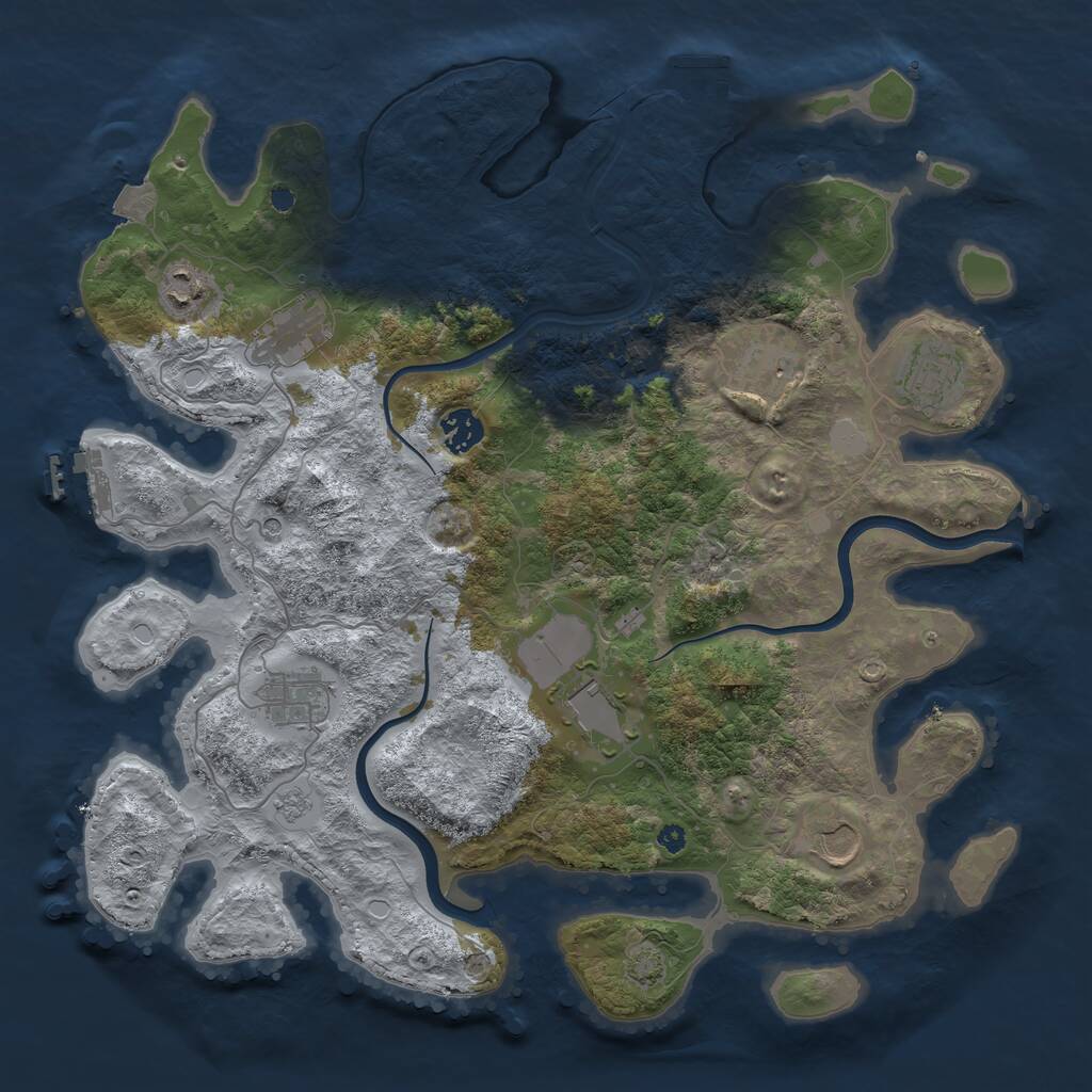 Rust Map: Procedural Map, Size: 3850, Seed: 69989854, 15 Monuments