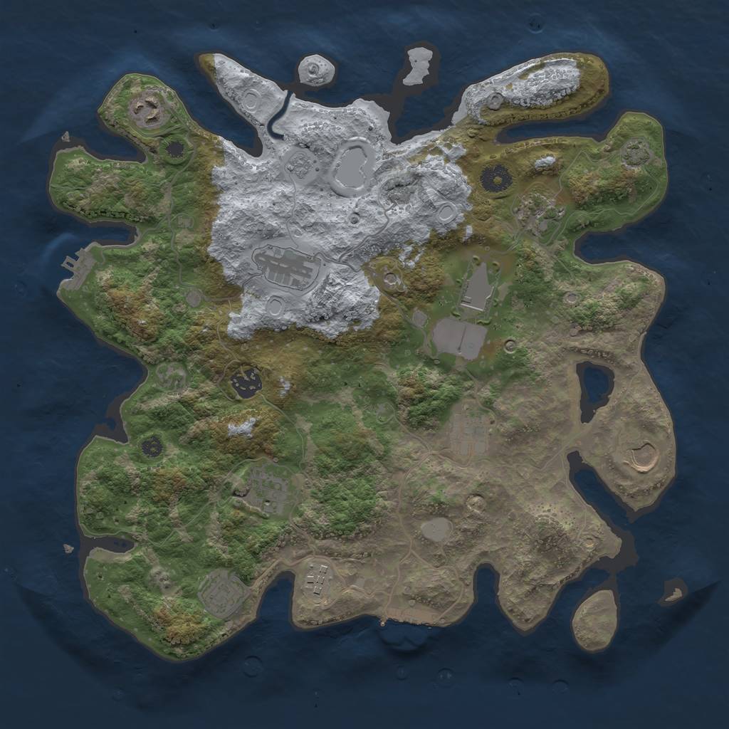 Rust Map: Procedural Map, Size: 3700, Seed: 6473826, 18 Monuments