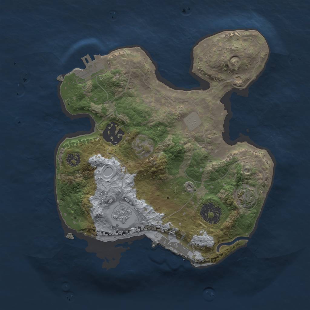 Rust Map: Procedural Map, Size: 2200, Seed: 73, 8 Monuments