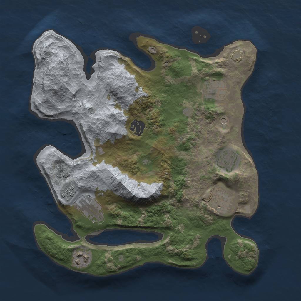 Rust Map: Barren, Size: 3000, Seed: 356174, 11 Monuments