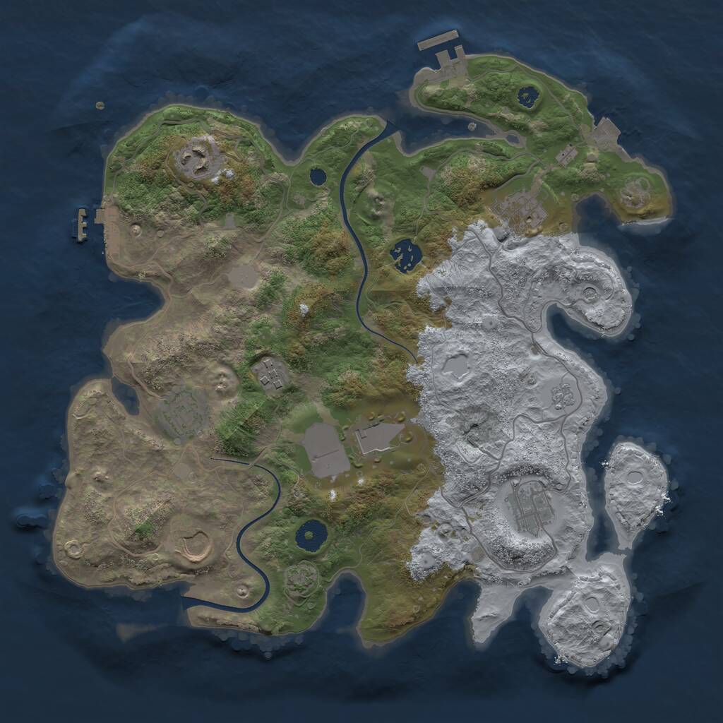 Rust Map: Procedural Map, Size: 3500, Seed: 6474409, 14 Monuments
