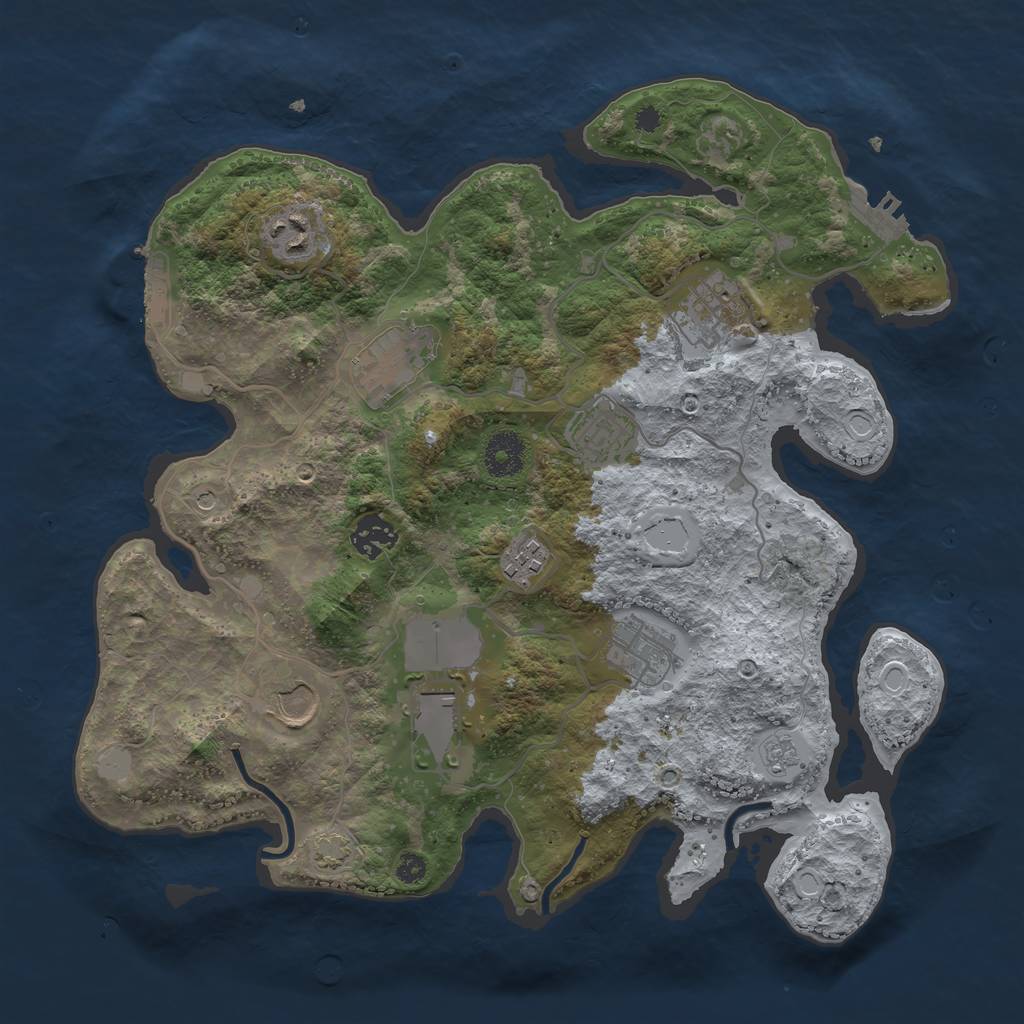 Rust Map: Procedural Map, Size: 3500, Seed: 6474409, 17 Monuments