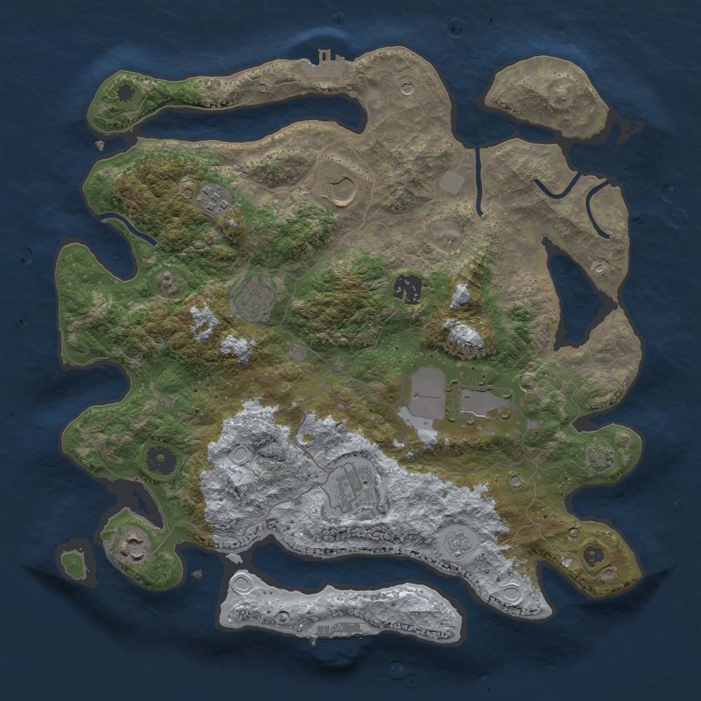 Rust Map: Procedural Map, Size: 3550, Seed: 96660927, 15 Monuments