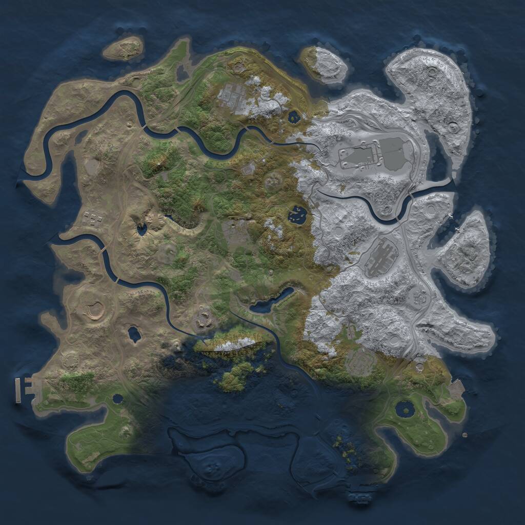 Rust Map: Procedural Map, Size: 4250, Seed: 2030401311, 15 Monuments