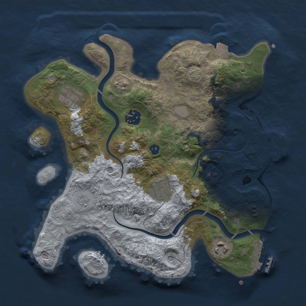 Rust Map: Procedural Map, Size: 3000, Seed: 455200474, 11 Monuments