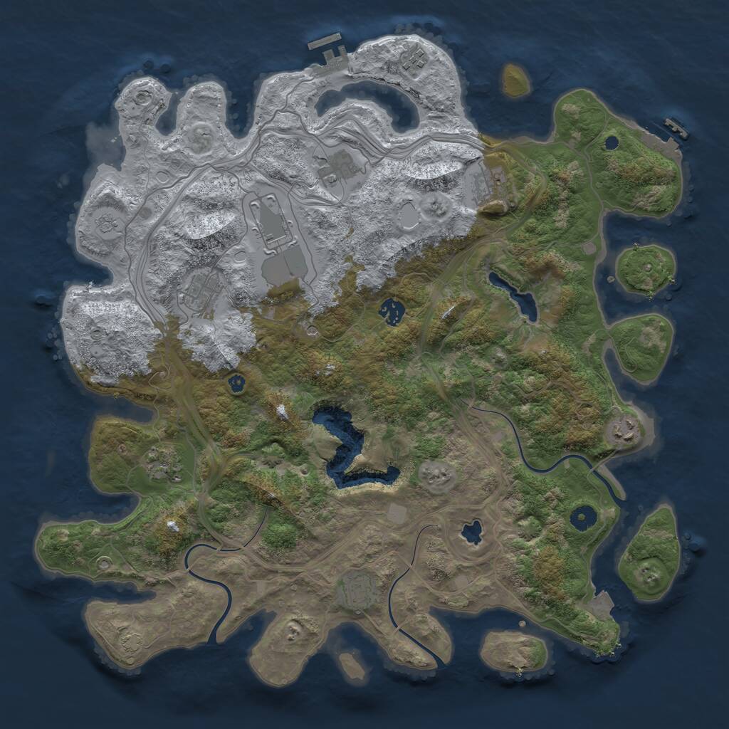 Rust Map: Procedural Map, Size: 4300, Seed: 12368818, 15 Monuments