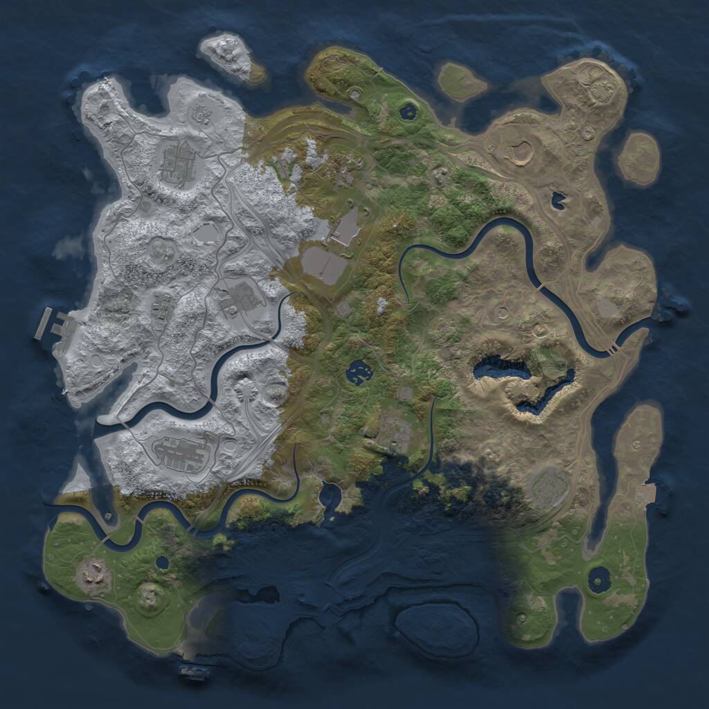 Rust Map: Procedural Map, Size: 4250, Seed: 949576712, 17 Monuments