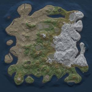 Thumbnail Rust Map: Procedural Map, Size: 3950, Seed: 255258149, 18 Monuments