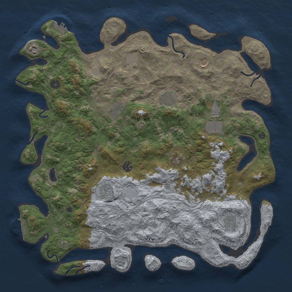 Rust Map: Procedural Map, Size: 4500, Seed: 22680, 19 Monuments