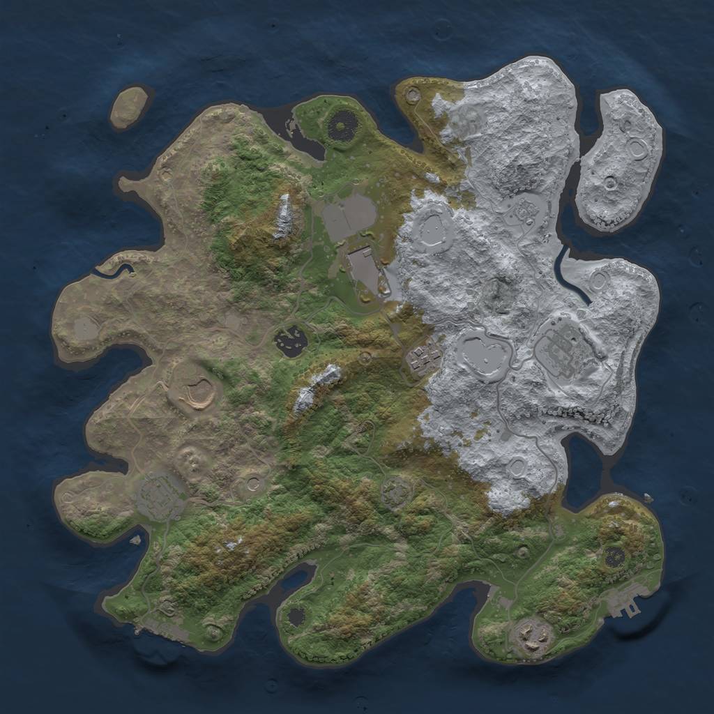 Rust Map: Procedural Map, Size: 3500, Seed: 46018127, 15 Monuments