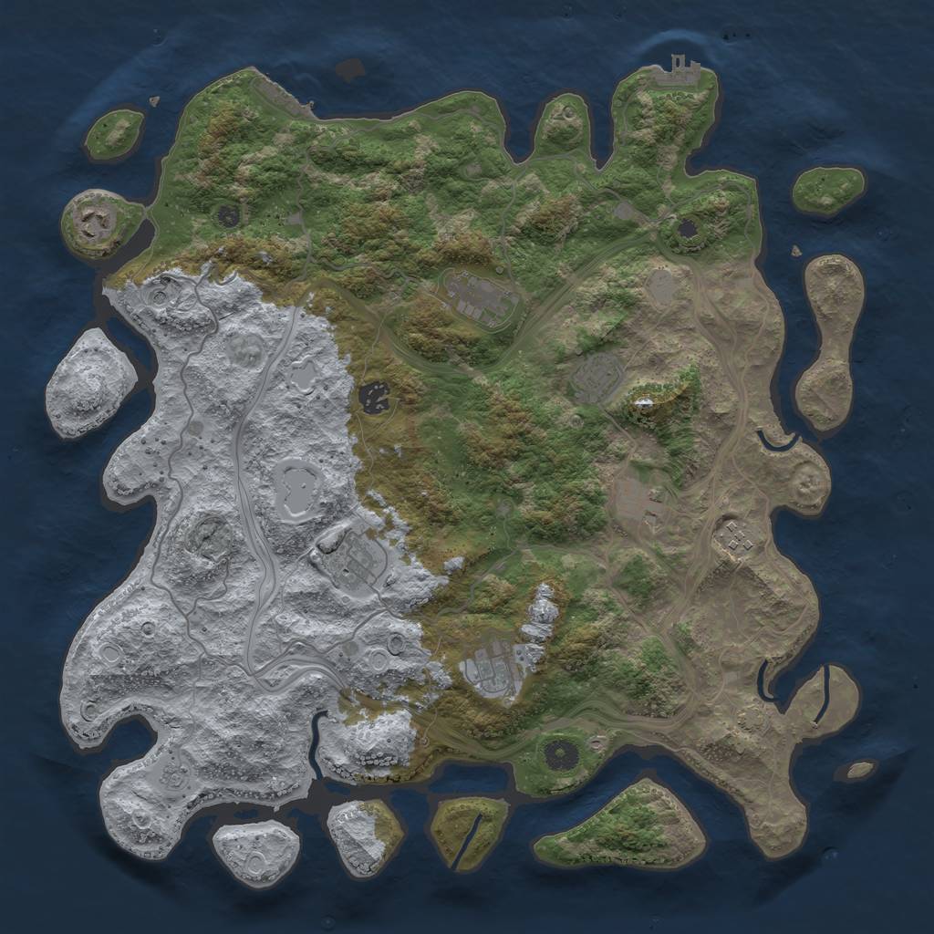 Rust Map: Procedural Map, Size: 4250, Seed: 1395837763, 16 Monuments