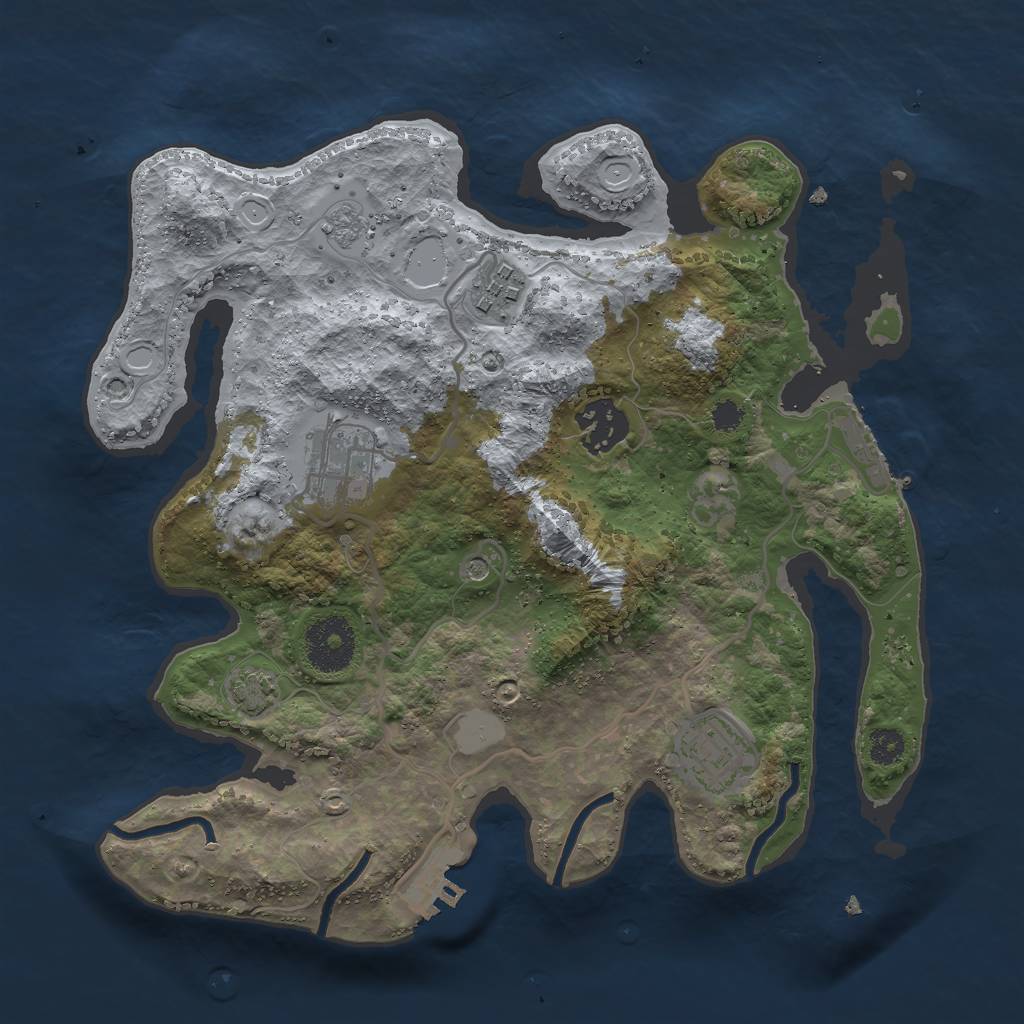 Rust Map: Procedural Map, Size: 2900, Seed: 255281429, 12 Monuments