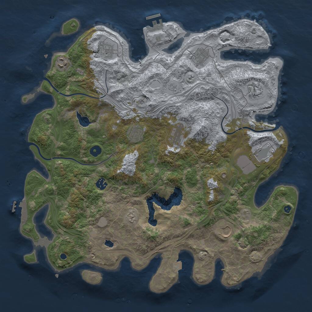Rust Map: Procedural Map, Size: 4250, Seed: 22219575, 15 Monuments