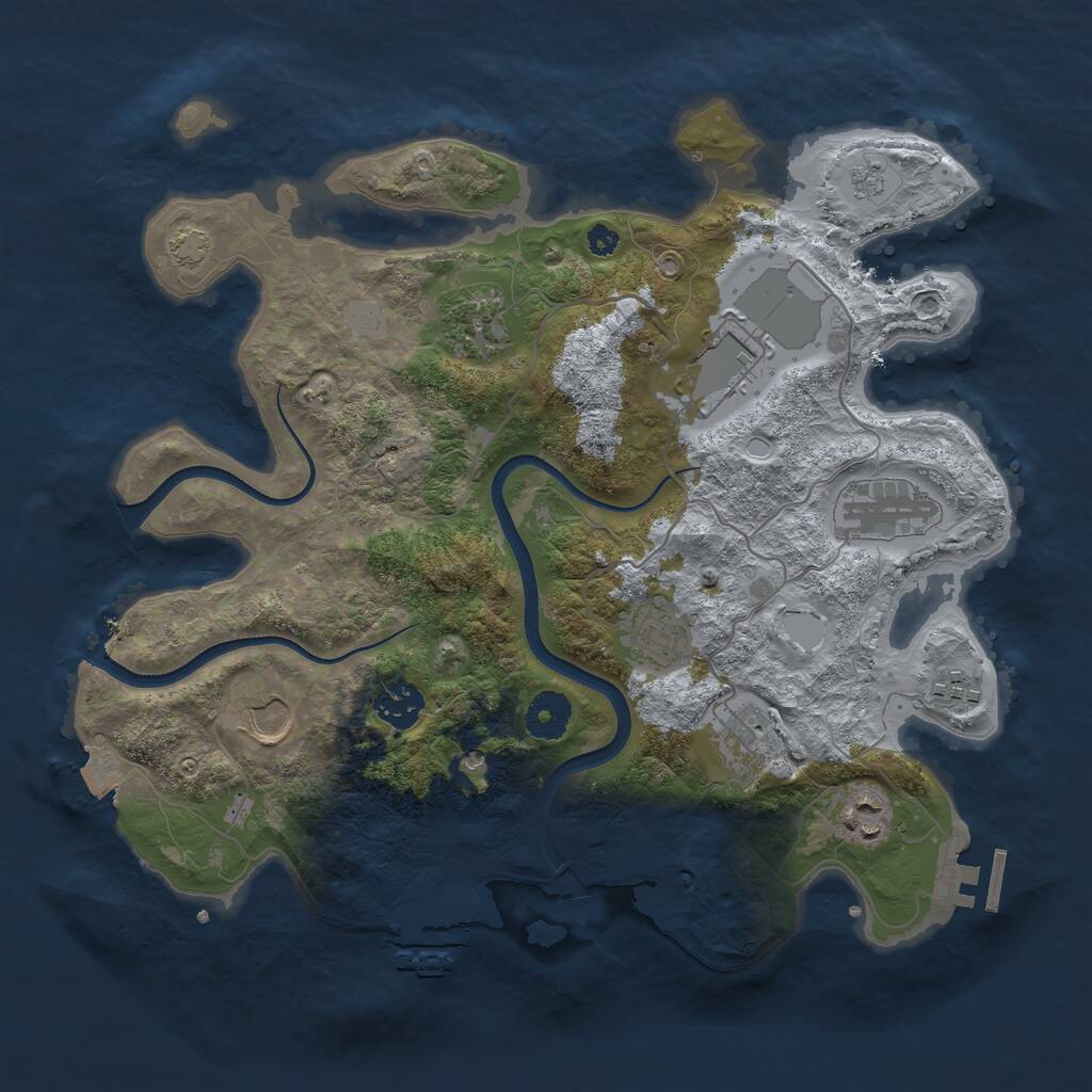 Rust Map: Procedural Map, Size: 3500, Seed: 91708208, 15 Monuments