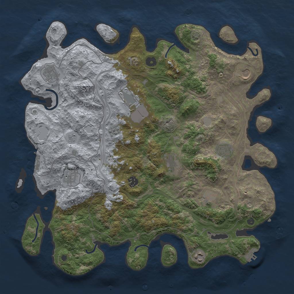 Rust Map: Procedural Map, Size: 4250, Seed: 95619495, 18 Monuments