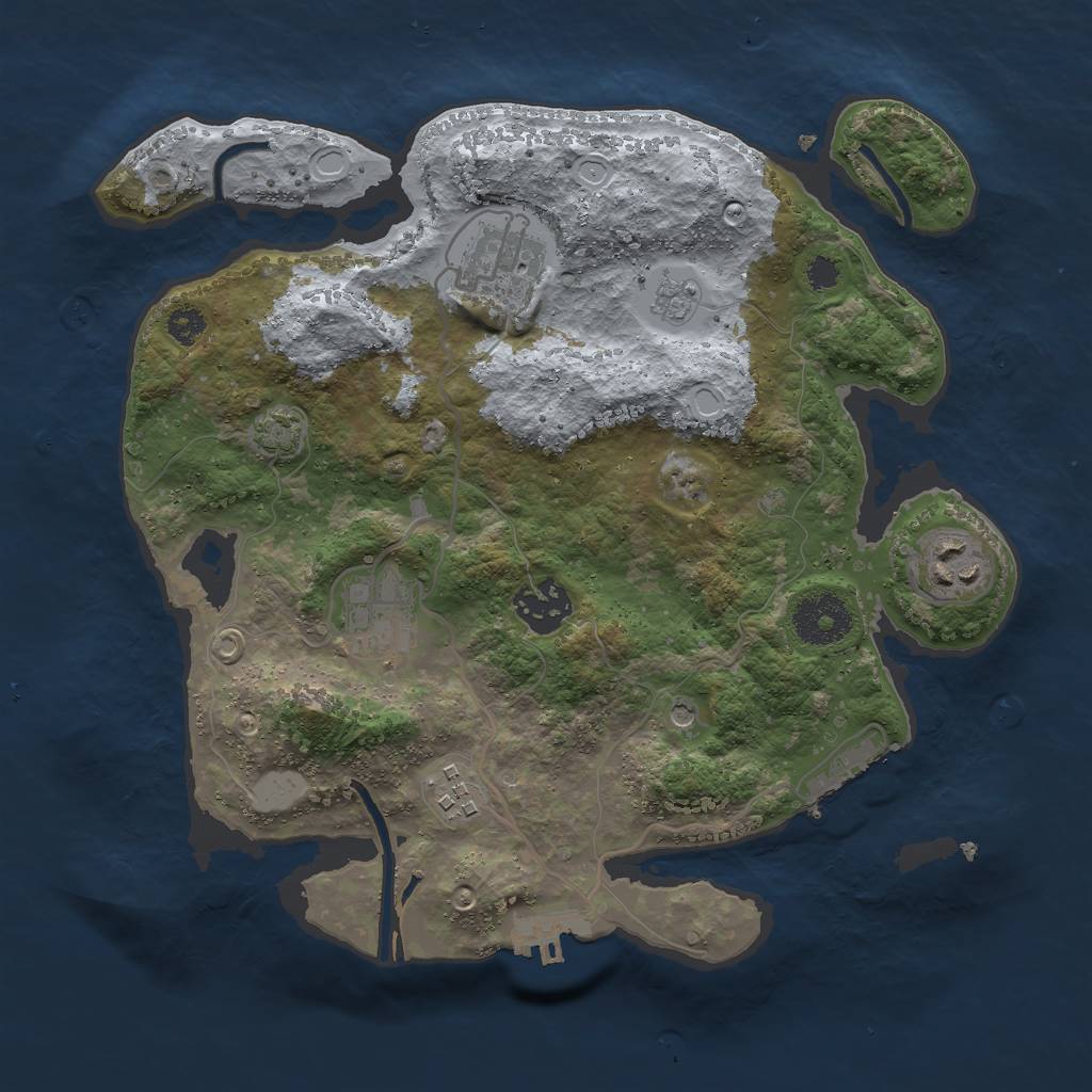 Rust Map: Procedural Map, Size: 3000, Seed: 680727647, 13 Monuments