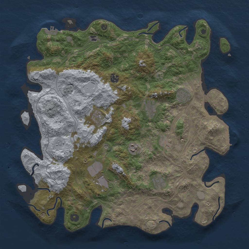 Rust Map: Procedural Map, Size: 4250, Seed: 831193, 17 Monuments