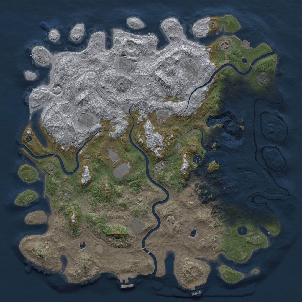 Rust Map: Procedural Map, Size: 4874, Seed: 1903517867, 17 Monuments