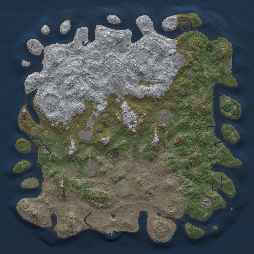 Rust Map: Procedural Map, Size: 4874, Seed: 1903517867, 19 Monuments
