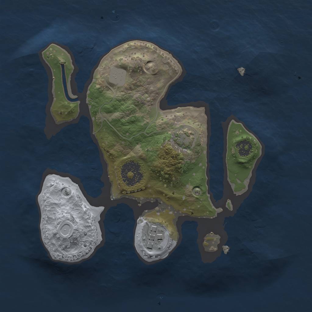 Rust Map: Procedural Map, Size: 2000, Seed: 964577429, 5 Monuments