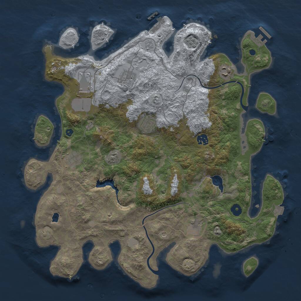 Rust Map: Procedural Map, Size: 4000, Seed: 1923712734, 14 Monuments
