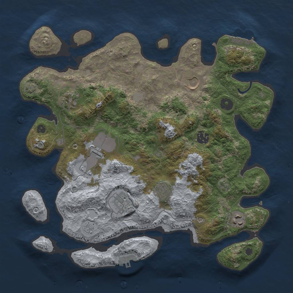 Rust Map: Procedural Map, Size: 3500, Seed: 76203449, 15 Monuments