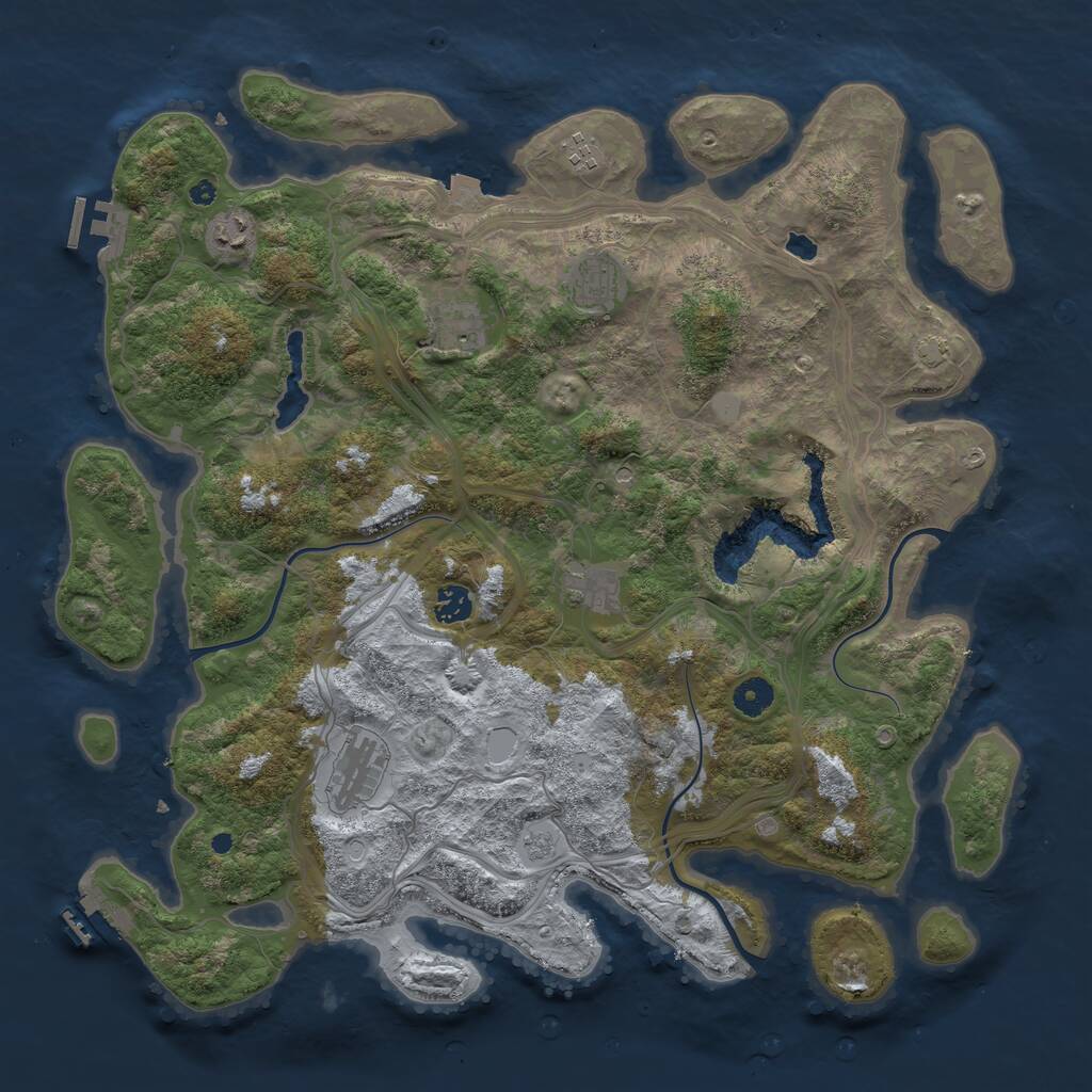 Rust Map: Procedural Map, Size: 4250, Seed: 975218396, 13 Monuments