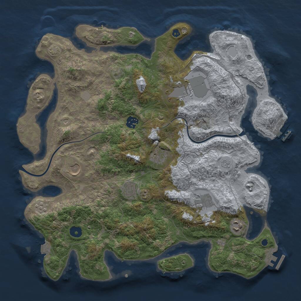 Rust Map: Procedural Map, Size: 3800, Seed: 78042191, 14 Monuments