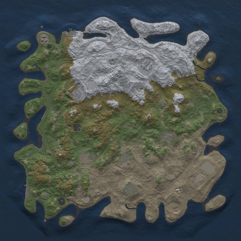 Rust Map: Procedural Map, Size: 4800, Seed: 280137984, 19 Monuments