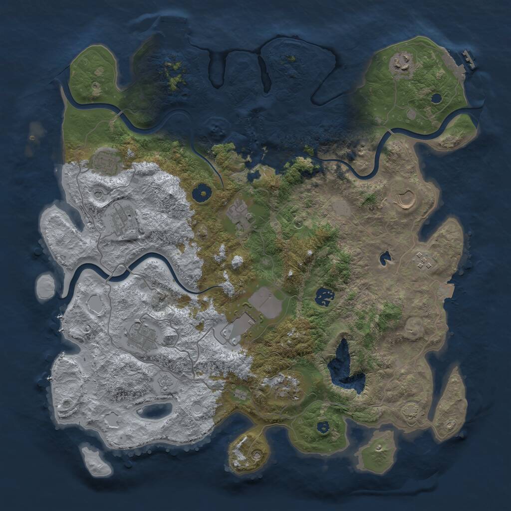 Rust Map: Procedural Map, Size: 4100, Seed: 88143259, 16 Monuments