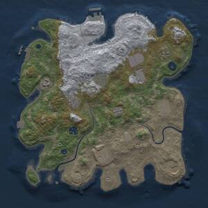 Thumbnail Rust Map: Procedural Map, Size: 3500, Seed: 1583491392, 16 Monuments