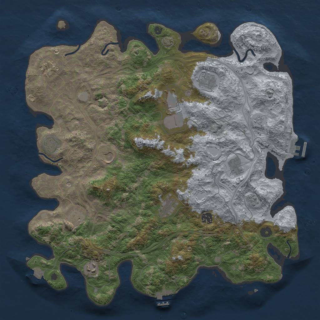 Rust Map: Procedural Map, Size: 4250, Seed: 733251458, 19 Monuments
