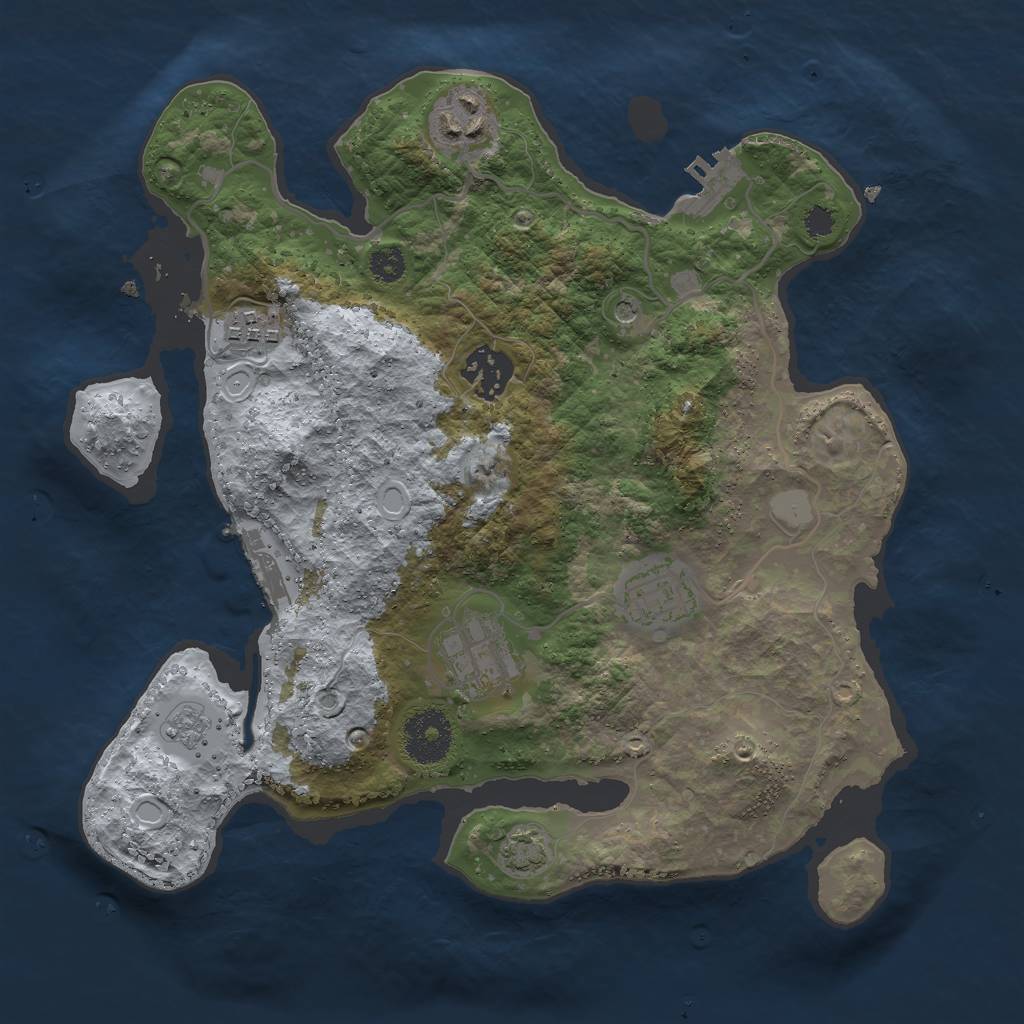 Rust Map: Procedural Map, Size: 3000, Seed: 799660051, 13 Monuments
