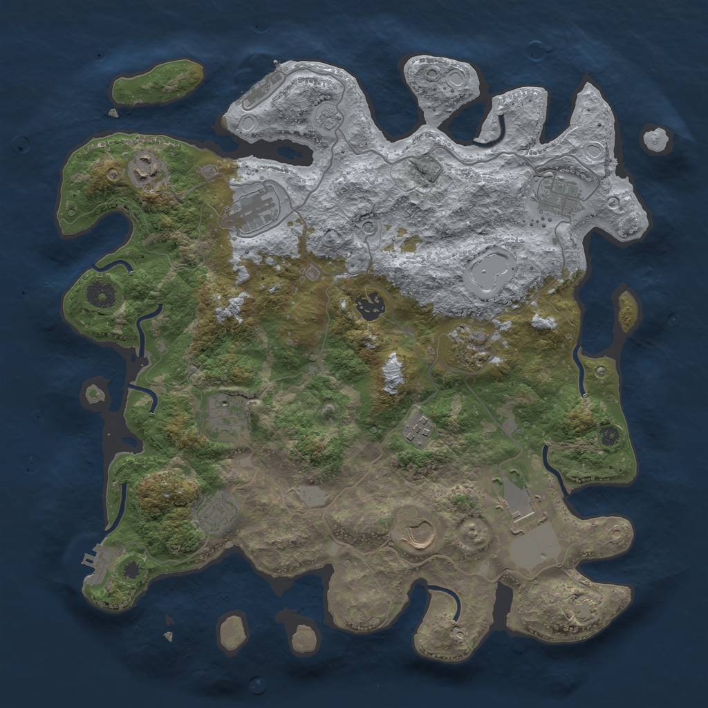 Rust Map: Procedural Map, Size: 3750, Seed: 59677937, 18 Monuments