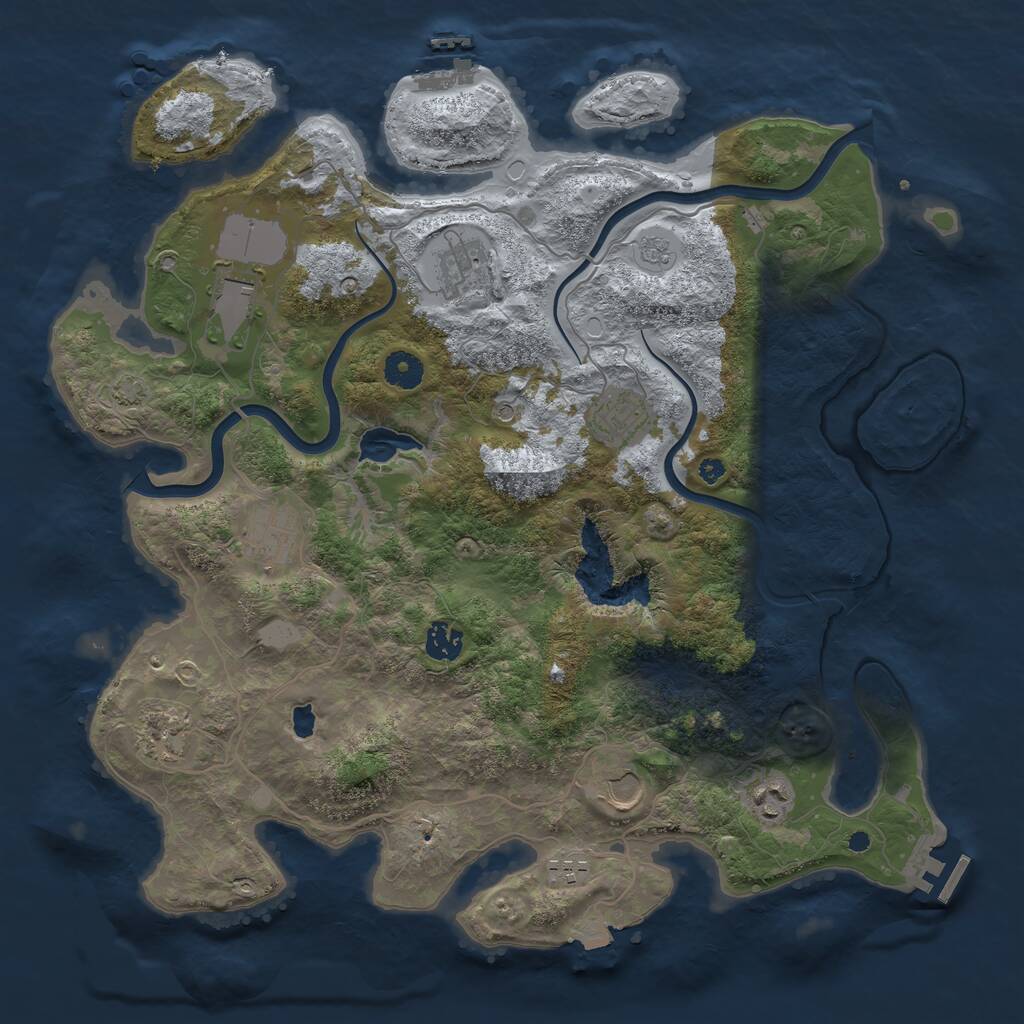 Rust Map: Procedural Map, Size: 4000, Seed: 54640749, 15 Monuments