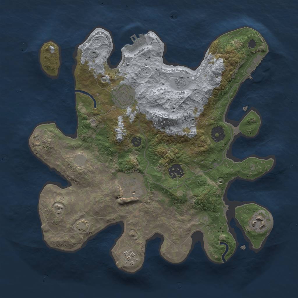 Rust Map: Procedural Map, Size: 3000, Seed: 26164, 13 Monuments