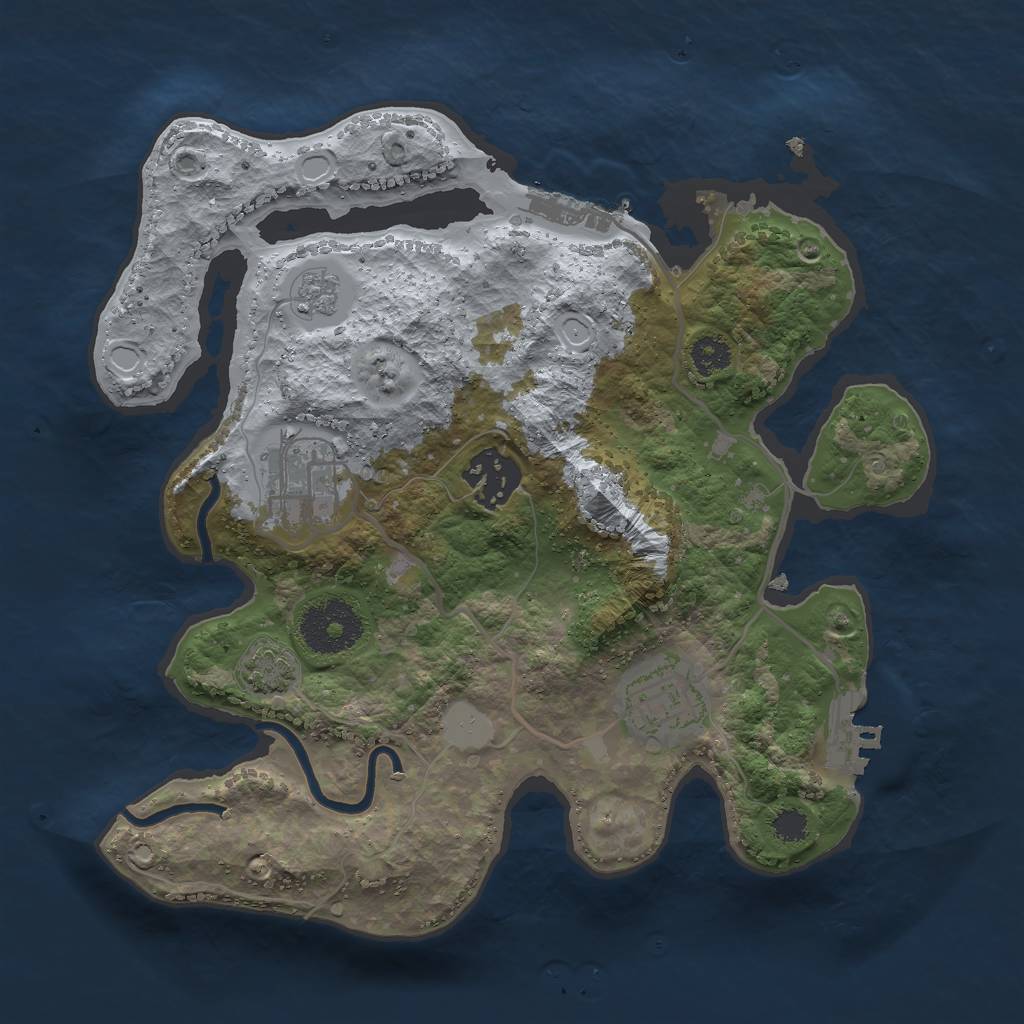 Rust Map: Procedural Map, Size: 2700, Seed: 255281429, 10 Monuments