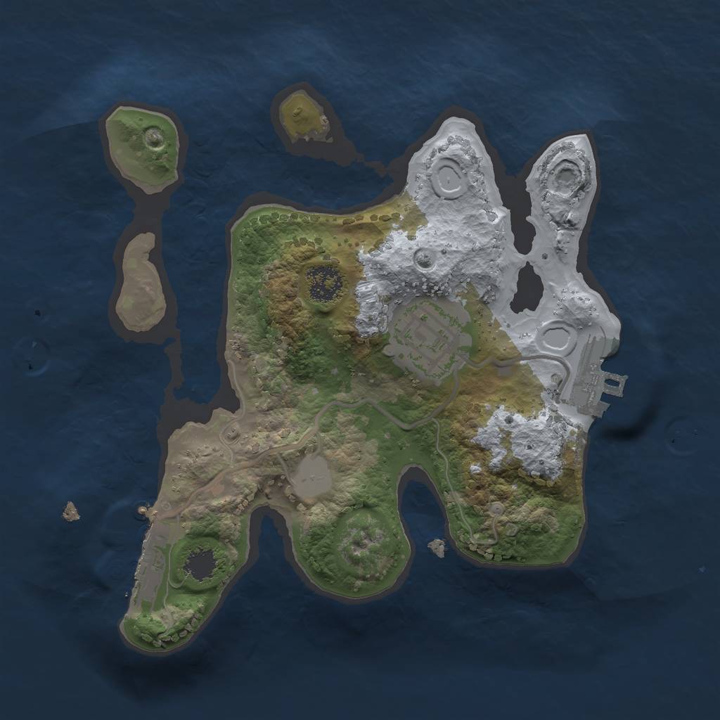 Rust Map: Procedural Map, Size: 2000, Seed: 196, 6 Monuments
