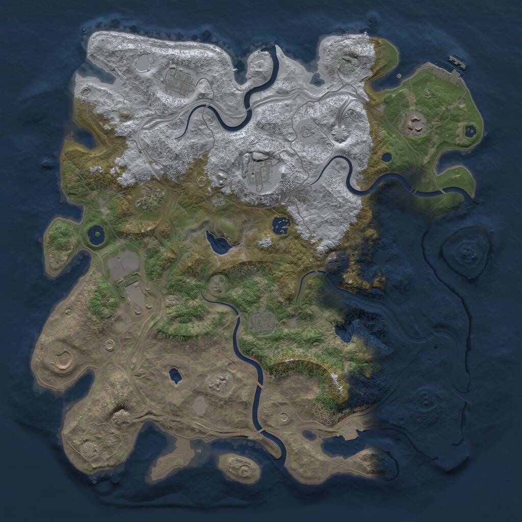 Rust Map: Procedural Map, Size: 4300, Seed: 46812746, 15 Monuments