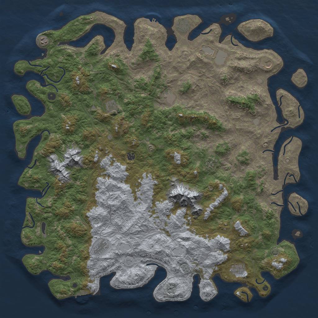 Rust Map: Procedural Map, Size: 6000, Seed: 63542, 19 Monuments