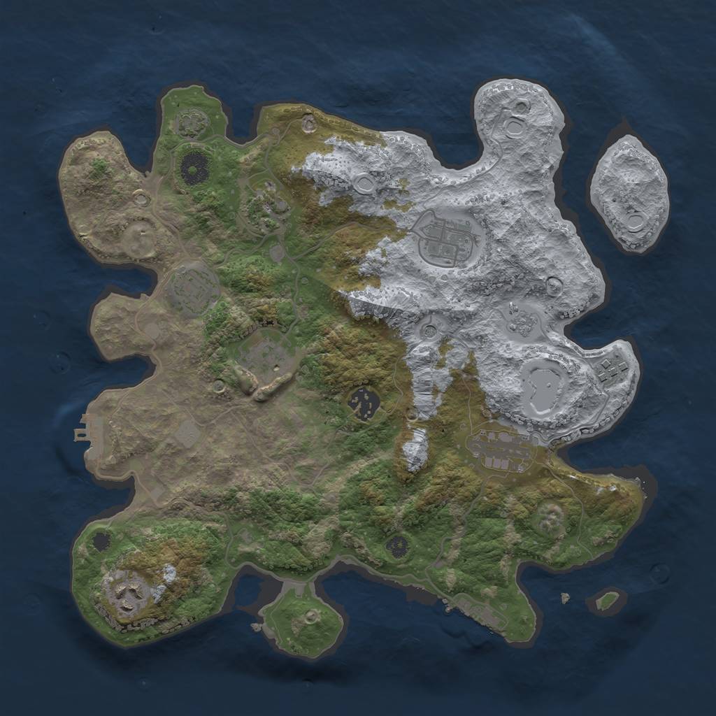 Rust Map: Procedural Map, Size: 3450, Seed: 41821556, 16 Monuments