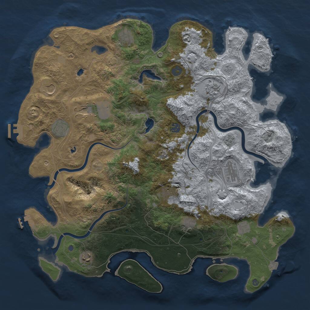 Rust Map: Procedural Map, Size: 4500, Seed: 258987798, 19 Monuments