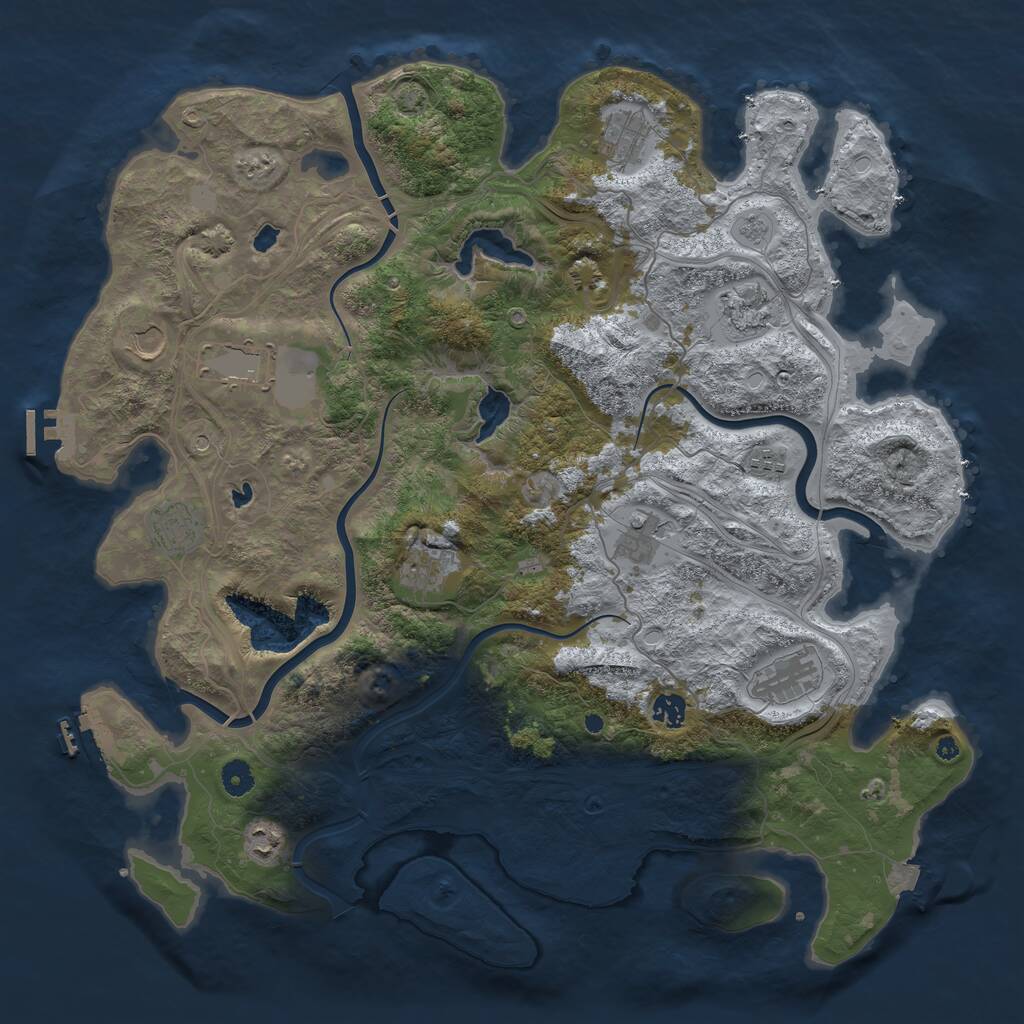 Rust Map: Procedural Map, Size: 4500, Seed: 258987798, 17 Monuments